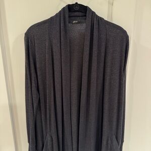 Gibson Women's Charcoal Gray Open Front Cardigan